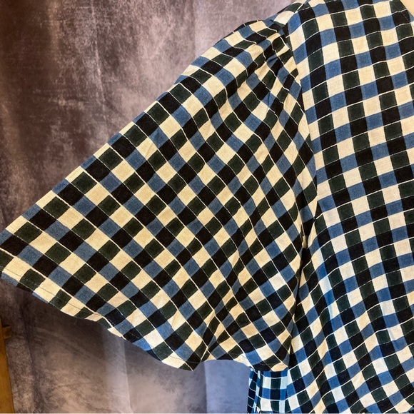 Ava & Viv Womens flutter short sleeve dress Blue gingham 1X - Picture 6 of 7